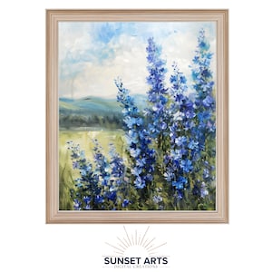 Blue Delphiniums | Flower Print, Digital Download, Printable