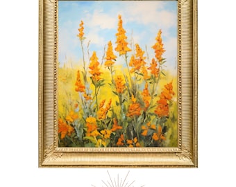 Orange Glowing Foxgloves | Flower Print, Digital Download, Printable