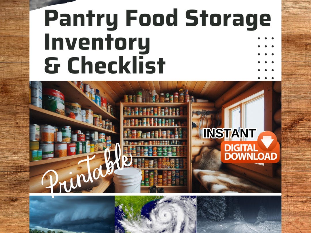 Pantry Food Storage Inventory & Checklist | Emergency Planner | Prepper ...