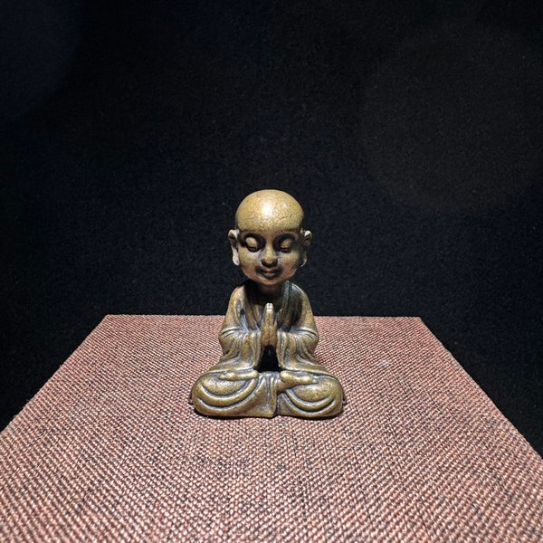 Zen Monk Sitting Statue Figurine - Unique Gift, Desktop Ornament, Home and Office Decor, H1007