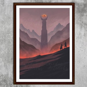 Herr der Ringe Poster Set Minimalistisch - Mordor, La Comunidad del Anillo - LOTR Art