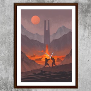 Mustafar Star Wars Art Print: Minimalist Lava Planet Poster