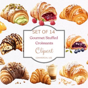 Croissant Clipart, Croissant png Cake PNG, Tea Party Invitations, Dessert PNG croissants print, Sweet PNG, scrapbooking, French Bakery Print