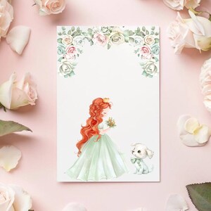 pastel green and pink princess clipart for girl room decor, nursery decor