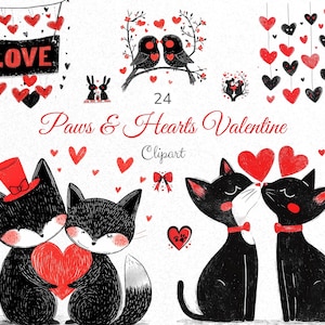 Cute Animals Valentine Clipart, Love Animal Illustrations, Animal in Love,  Valentine&#39;s Day PNG, Cat, Dog, Bunny, Valentine Clipart Bundle