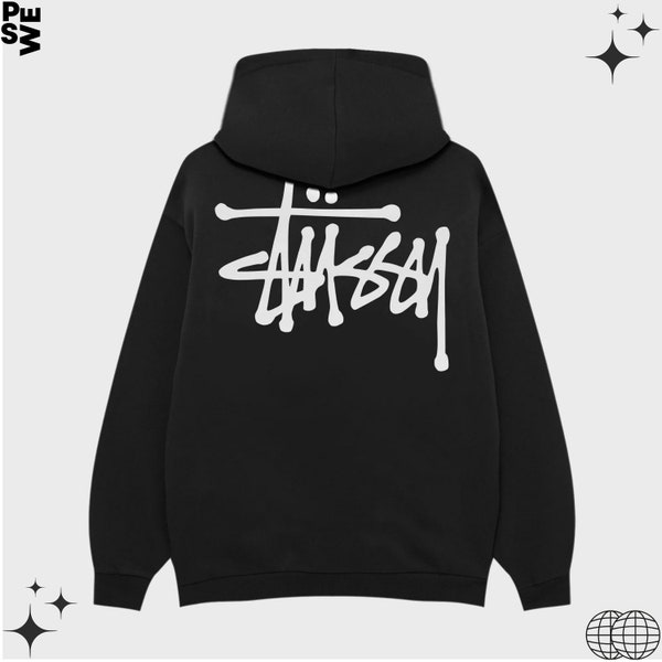 STUSSY Sweat à capuche imprimé unisexe surdimensionné matériau de qualité supérieure Streetwear Sweat à capuche multicolore