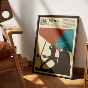 Star Wars Episode V The Empire Strikes Back Mid Century Modern Poster | Digital Download | Room Decor | Star Wars Poster