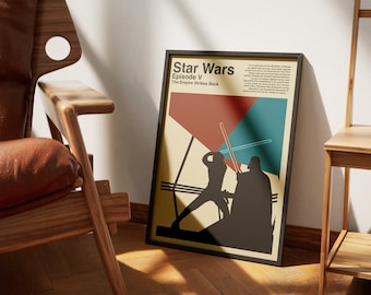 Star Wars Episode V The Empire Strikes Back Mid Century Modern Poster | Digital Download | Room Decor | Star Wars Poster