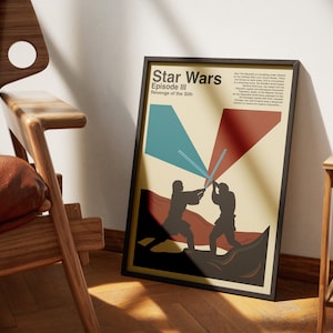 Star Wars Episode III Revenge of the Sith Mid Century Modern Poster | Digital Download | Room Decor | Star Wars Poster