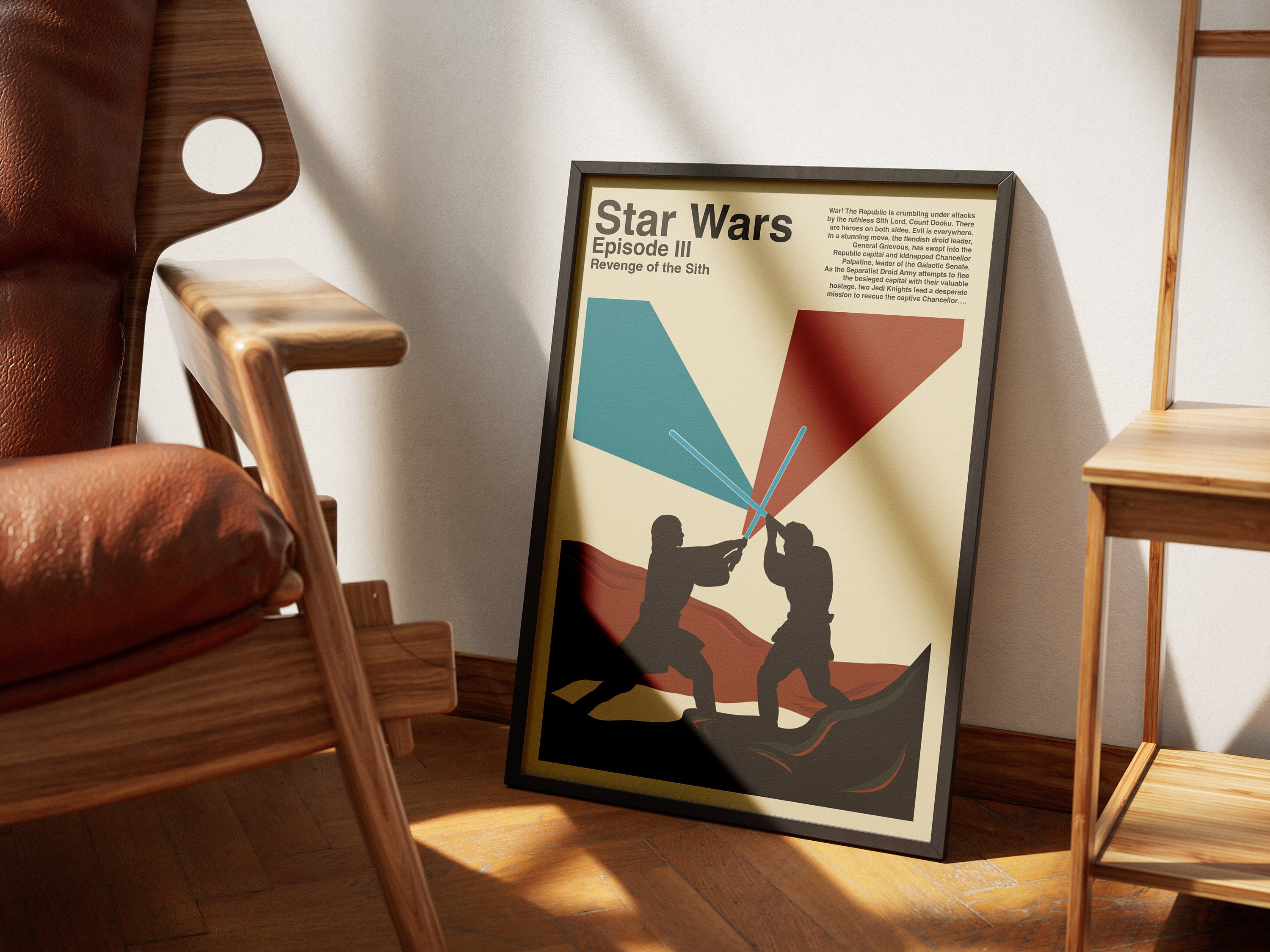 Star Wars Episode III Revenge of the Sith Mid Century Modern Poster | Digital Download | Room Decor | Star Wars Poster