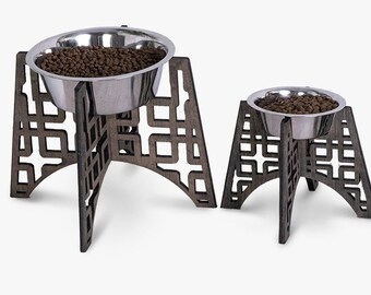 Dog Pet Food Bowl Holder, Wooden Modern Single Bowl Stand for Pet Food, Elevated Raised Dog Bowl, Dog Feeder Bowl Holder, Dog Mom Gifts