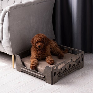 Raised Dog Bed, Modern Wooden Pet Bed, Fancy Dog Bed, Pet Furniture, Cute Dog Cat Bed, Elevated Luxury Pet Bed, Pet Lover Gifts