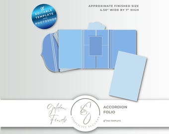 Golden Finds Photoshop Product Template — Accordion Folio Design File, G61