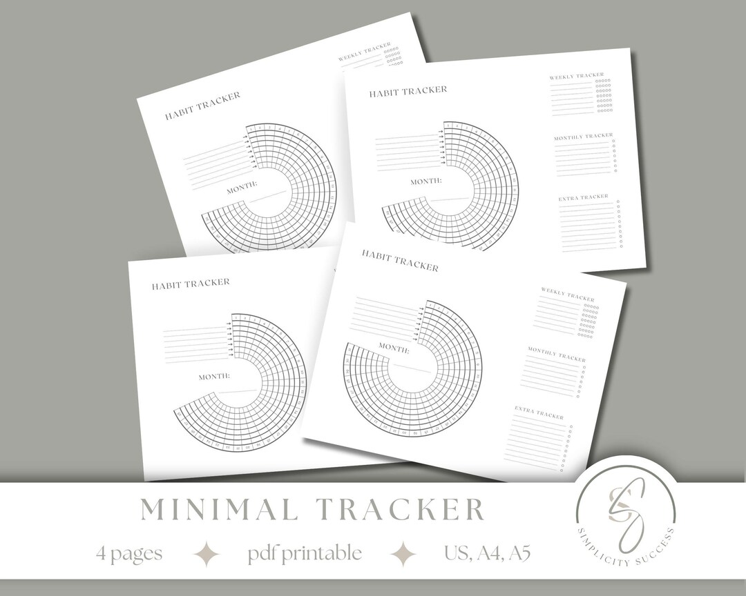 Minimal Circle Tracker Daily Habit PDF, Round Printable, Monthly Goal ...