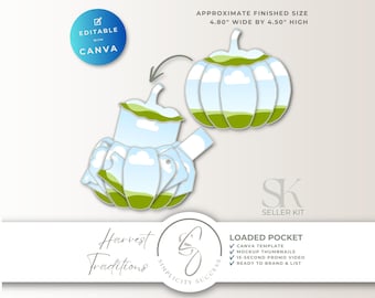 Harvest Traditions Canva Seller Kit Pumpkin Loaded Pocket Template, H63