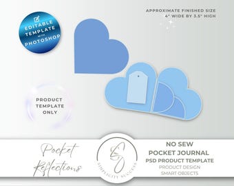 Pocket Reflections Photoshop-productsjabloon No Sew Pocket Journal PSD-slimme objecten, P43