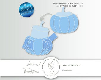 Harvest Traditions Photoshop Product Template Pumpkin Loaded Pocket, H63