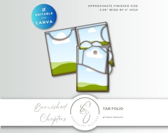 Burnished Chapters Canva Product Template Tabbed Pocket Folio Design, B65