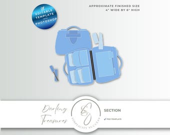 Darling Treasures Photoshop Product Template Purse Folio Journal Template, D64