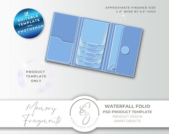 Geheugenfragmenten Photoshop-productsjabloon PSD Smart Object Waterfall-flipfoliosjabloon, M53
