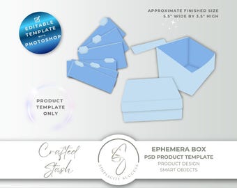 Crafted Stash Photoshop-productsjabloon, Ephemera Storage PSD smart-object, C27
