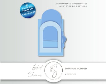 Medaillonbedel Photoshop-productsjabloon Junkjournaaltopper met venstervak, PSD-slimme objecten, L58