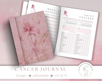 Breast Cancer Journal for Survivor Gift, Patient Recovery, Chemo Warrior Care, Medication Tracker, Strength Keepsake, Motivational Planner