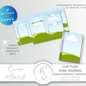 Curio Moments Canva Produktvorlage für No Sew Flip Flop Junk Journal, bearbeitbar für Junk Journal Writer, C24