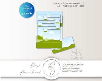 Days Remembered Canva Seller Kit Reverse Waterfall Journal Topper, D66