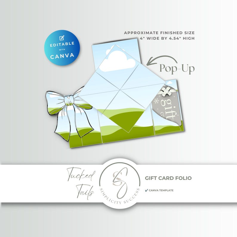 Tucked Tails Canva Product Template – Pop-up Gift Folio T73 - Etsy