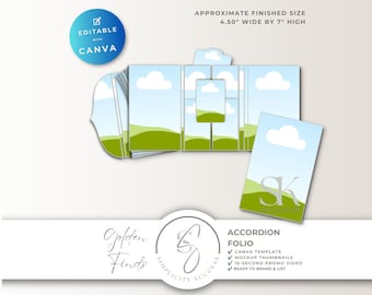 Golden Finds Canva Verkoperskit — Accordeon Folio Junk Journal Sjabloon, G61