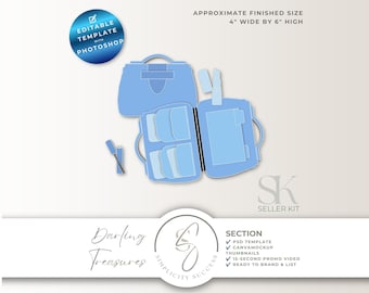 Darling Treasures Photoshop Seller Kit Purse Folio Junk Journal Template, D64