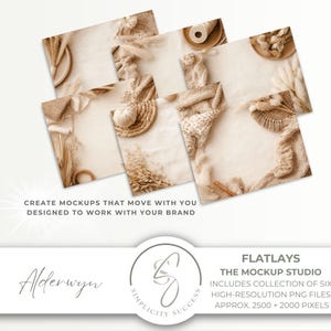 Alderwyn Mockup Studio Flatlays, Neutral Boho Vintage Scene Mockup Backgrounds