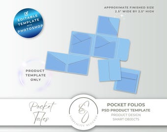 Pocket Tales Photoshop-productsjabloon PSD smart-objectbestand voor Mini Flip Flop Pocket Folio, P31