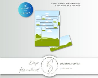 Days Remembered Canva Product Template Reverse Waterfall Journal Topper, D66