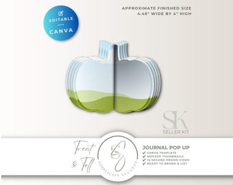 Treat & Tell canva-verkoperskit: 3D-pop-upsjabloon Pumpkin Junk, T60