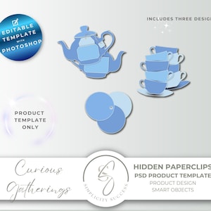 Curious Gatherings Photoshop-productsjabloon bewerkbaar Hidden Paperclips PSD Smart Object-sjablonen, C47