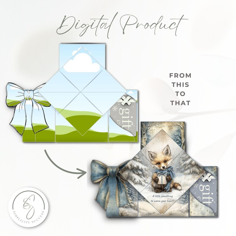Tucked Tails Canva Product Template – Pop-up Gift Folio T73 - Etsy
