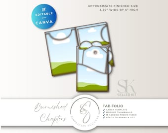 Burnished Chapters Canva Seller Kit Tabbed Pocket Folio Template, B65