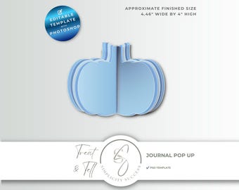 Treat & Tell Photoshop-productsjabloon — 3D-pop-up pompoen-junkjournal, T60
