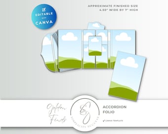 Golden Finds Canva-productsjabloon — Accordeonfolio-ontwerpbestand, G61