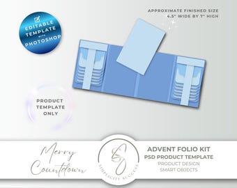 Merry Countdown Photoshop Product Template An Advent Calendar Folio PSD smart-objectbestand, M30