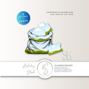 Holiday Stash Canva Seller Kit Illusion Pocket Templates, H71