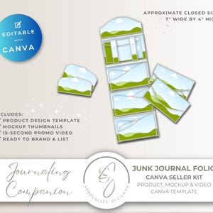 Journaling Companion Canva Seller Kit editable folio kit with mockup drag and drop frames, J41