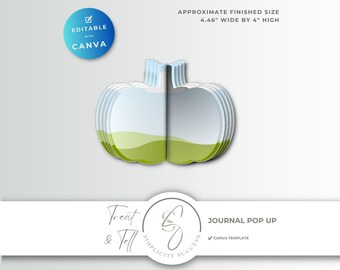 Treat & Tell Canva-productsjabloon — 3D-pop-up pompoen-junkjournal, T60