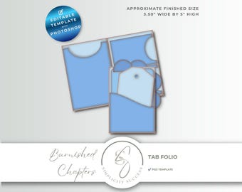 Burnished Chapters Photoshop Product Template Tabbed Pocket Folio Design, B65
