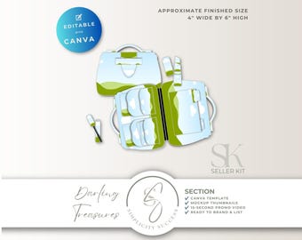 Darling Treasures Canva Seller Kit Purse Folio Junk Journal Template, D64