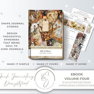 Bits & Pieces Junk Journaling Demystified Guía de ideas para efímeras Libro electrónico de diario basura para negocios de álbumes de recortes Manualidades para obtener ganancias, J11