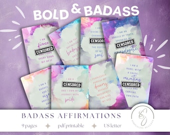 Badass Affirmation Cards | Swear Word Quotes (PDF Printable)