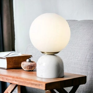 Marble Glass Ball Lamp | Modern Glass Ball Lamp | Nordic Lamp | Desk Light | Bedside Light | Home Decor | Minimalist Design | Bedroom Decor